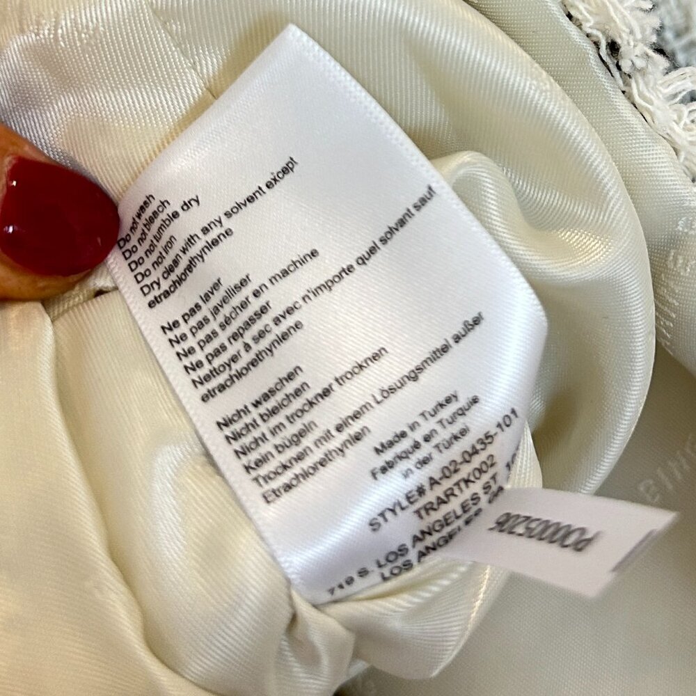 ANINE BING Janet Tweed Dress in White Plaid Size Medium NWT - Picture 11 of 15